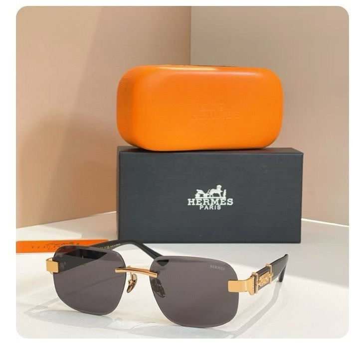 Occhiali da sole senza montatura Oro/Grigio 9703