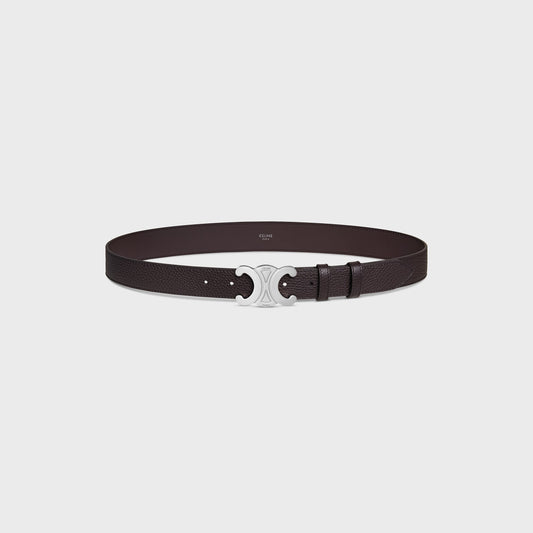 Cintura Triomphe 30 mm in pelle di vitello granata espresso uomo