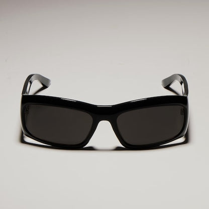 Men's black rectangular sunglasses
