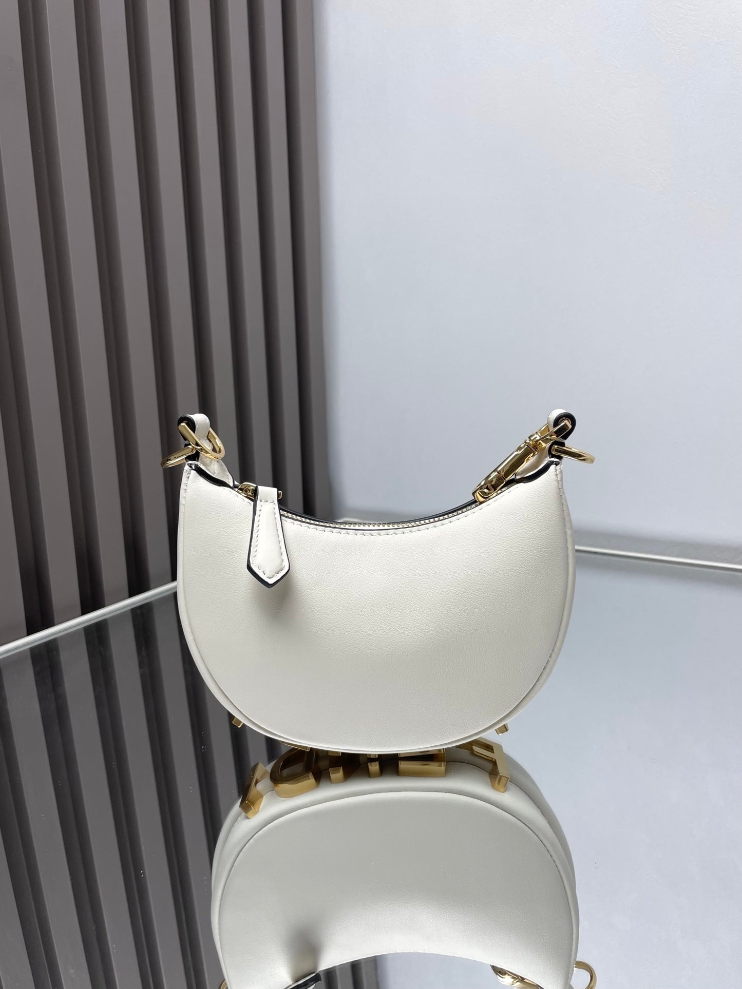 Borsa mini hobo FF bianca