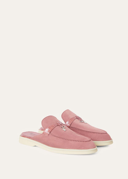 Babouche Charms Walk in pelle scamosciata rosa