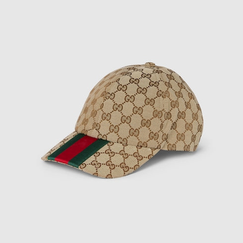 Beige and ebony GG fabric baseball cap