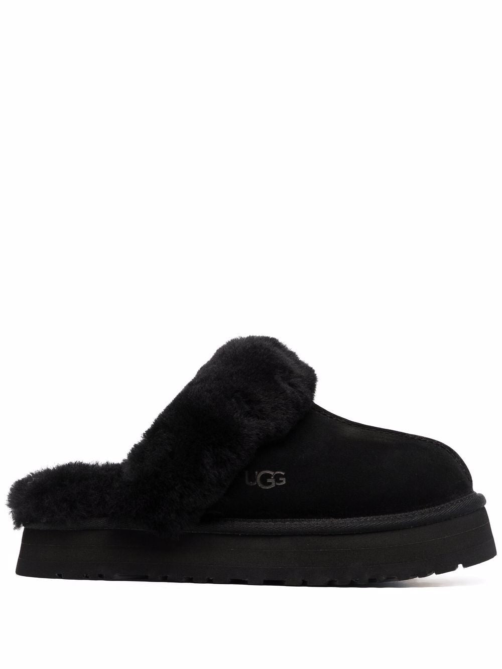 Pantofole foderate in shearling nere