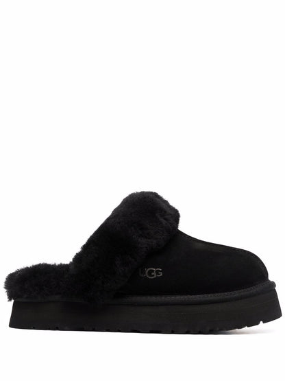 Pantofole foderate in shearling nere