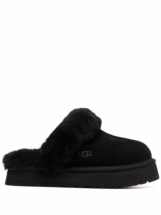 Pantofole foderate in shearling nere