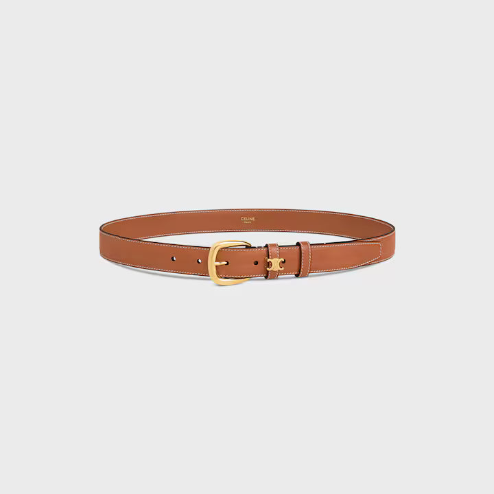 Cintura Vivienne da 25mm in pelle di vitello naturale cuoio donna