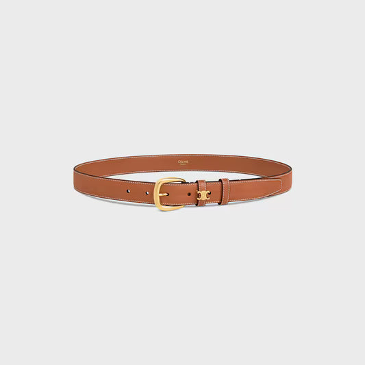 Cintura Vivienne da 25mm in pelle di vitello naturale cuoio donna