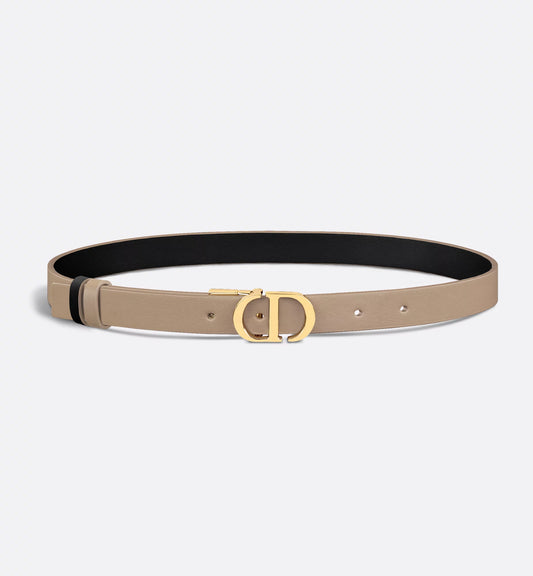 Cintura reversibile 30 Montaigne in pelle di vitello liscia color nocciola e nero 20 mm donna