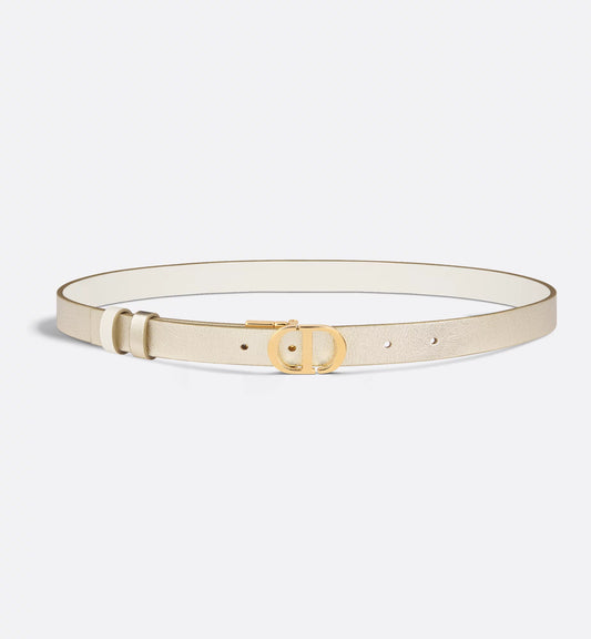 Cintura reversibile 30 Montaigne in pelle di vitello liscia color oro e latte 20 mm donna
