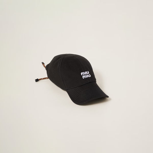 Baseballkappe aus Denim Schwarz/Tabak