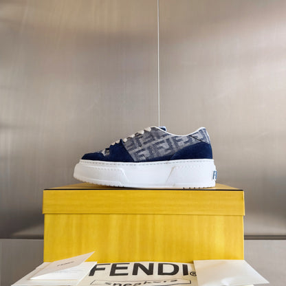 Match Sneakers con plateau in tela FF Fabric Canvas blu