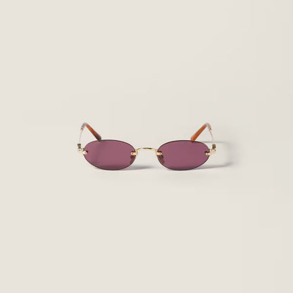 Ruby rimless oval lens sunglasses
