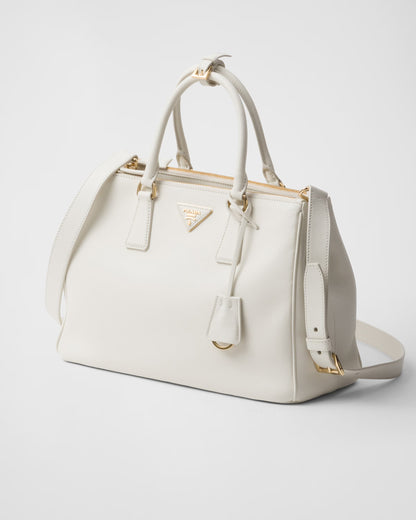 Galleria large white leather bag