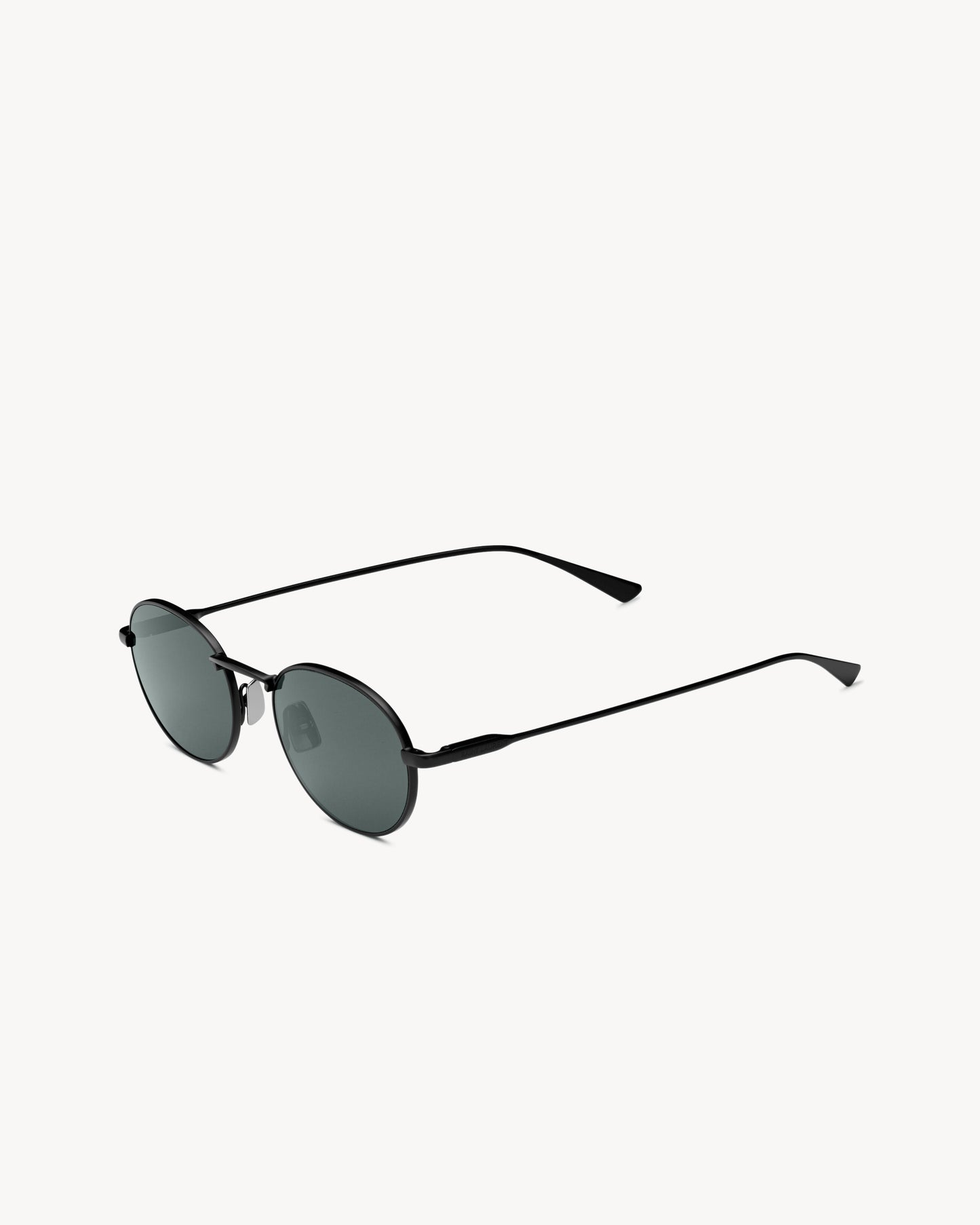 Men's black metal round frame sunglasses
