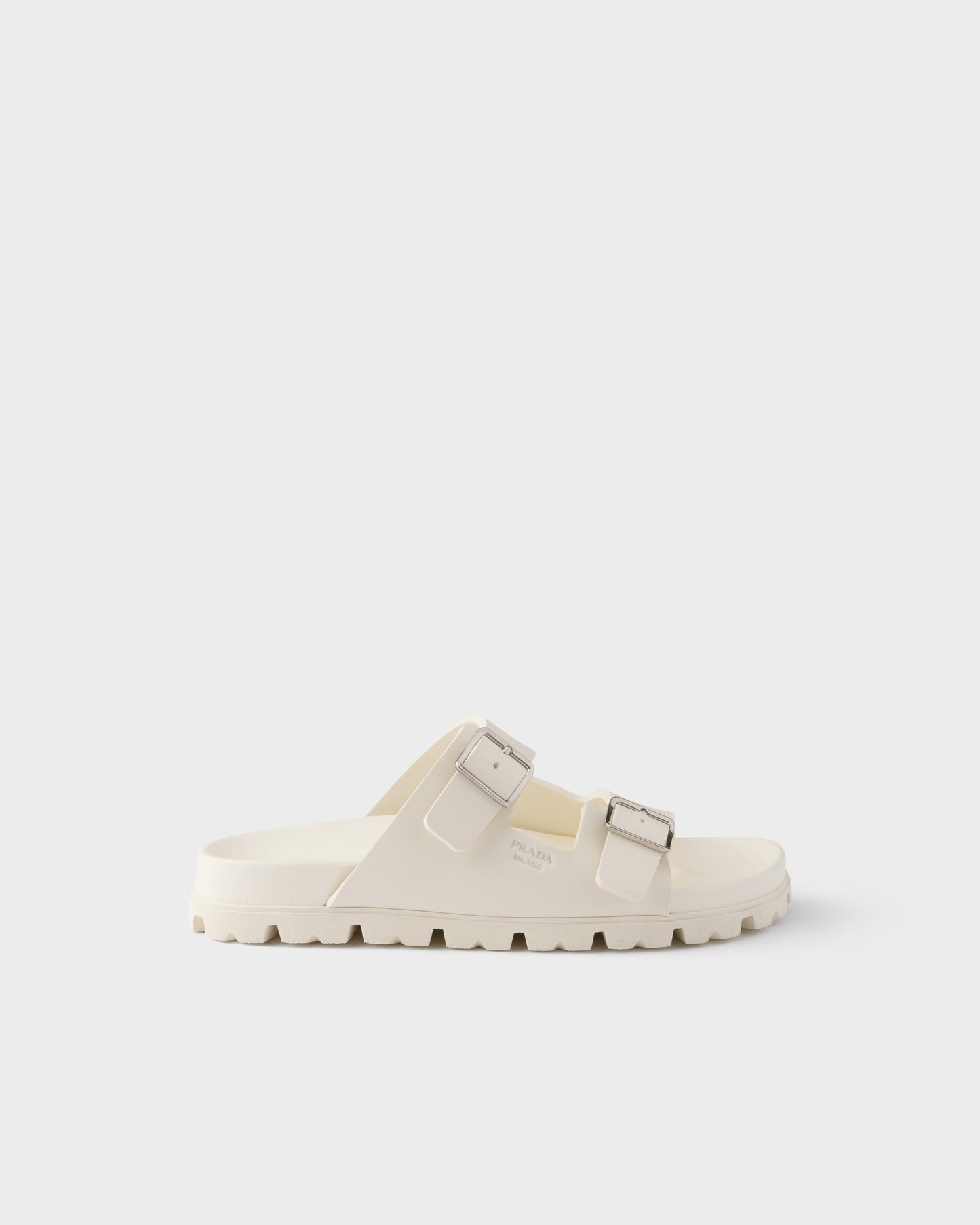Ivory rubber slider sandals