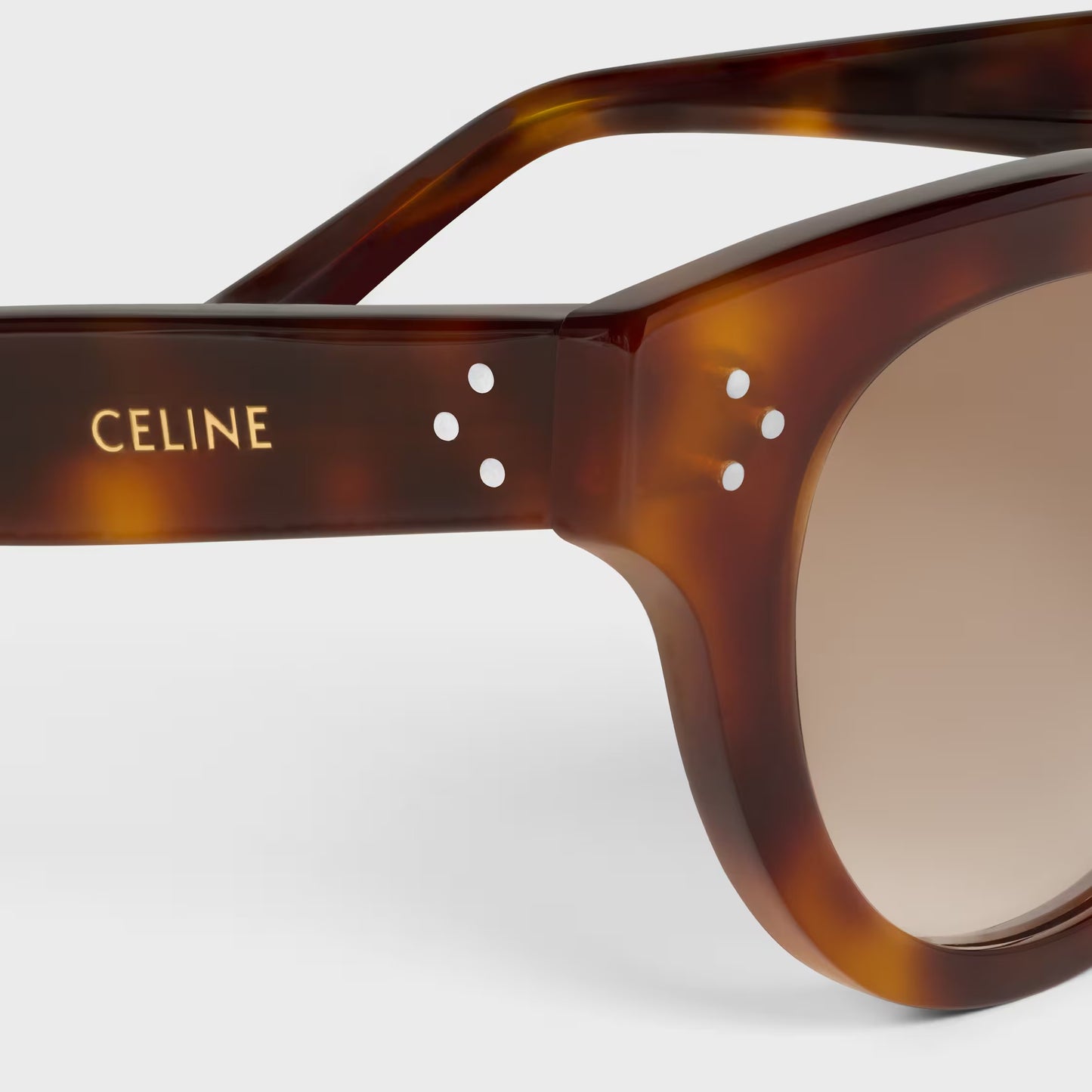 Occhiali da sole rotondi S332 in acetato avana classico donna