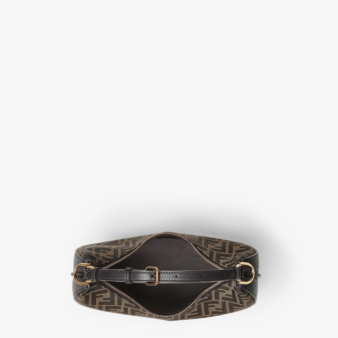 Borsa in tessuto jacquard Fendigraphy Small Brown FF