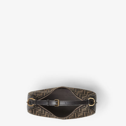Borsa in tessuto jacquard Fendigraphy Small Brown FF