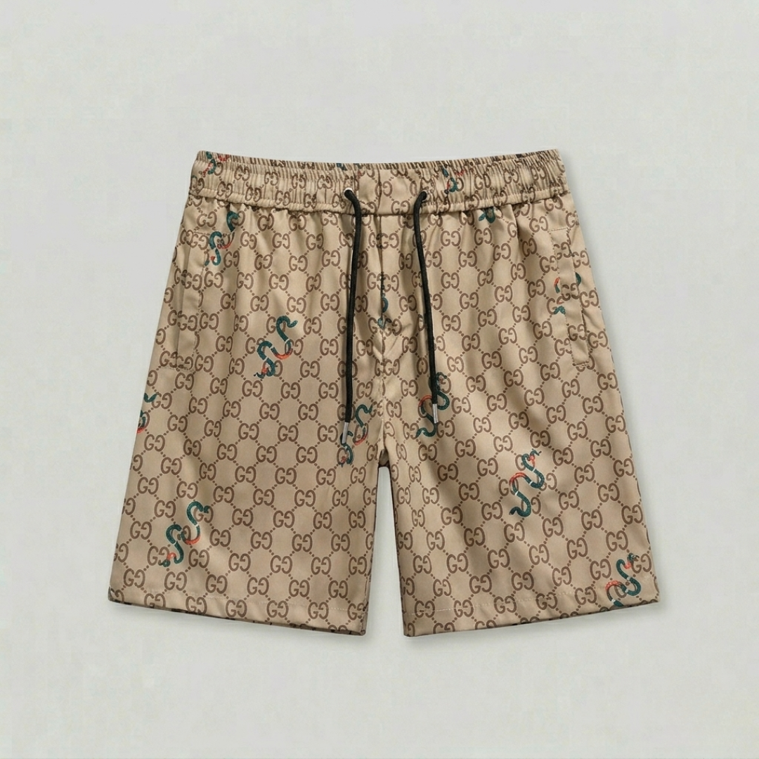 Costume da Bagno Stampa Monogram Serpente Beige