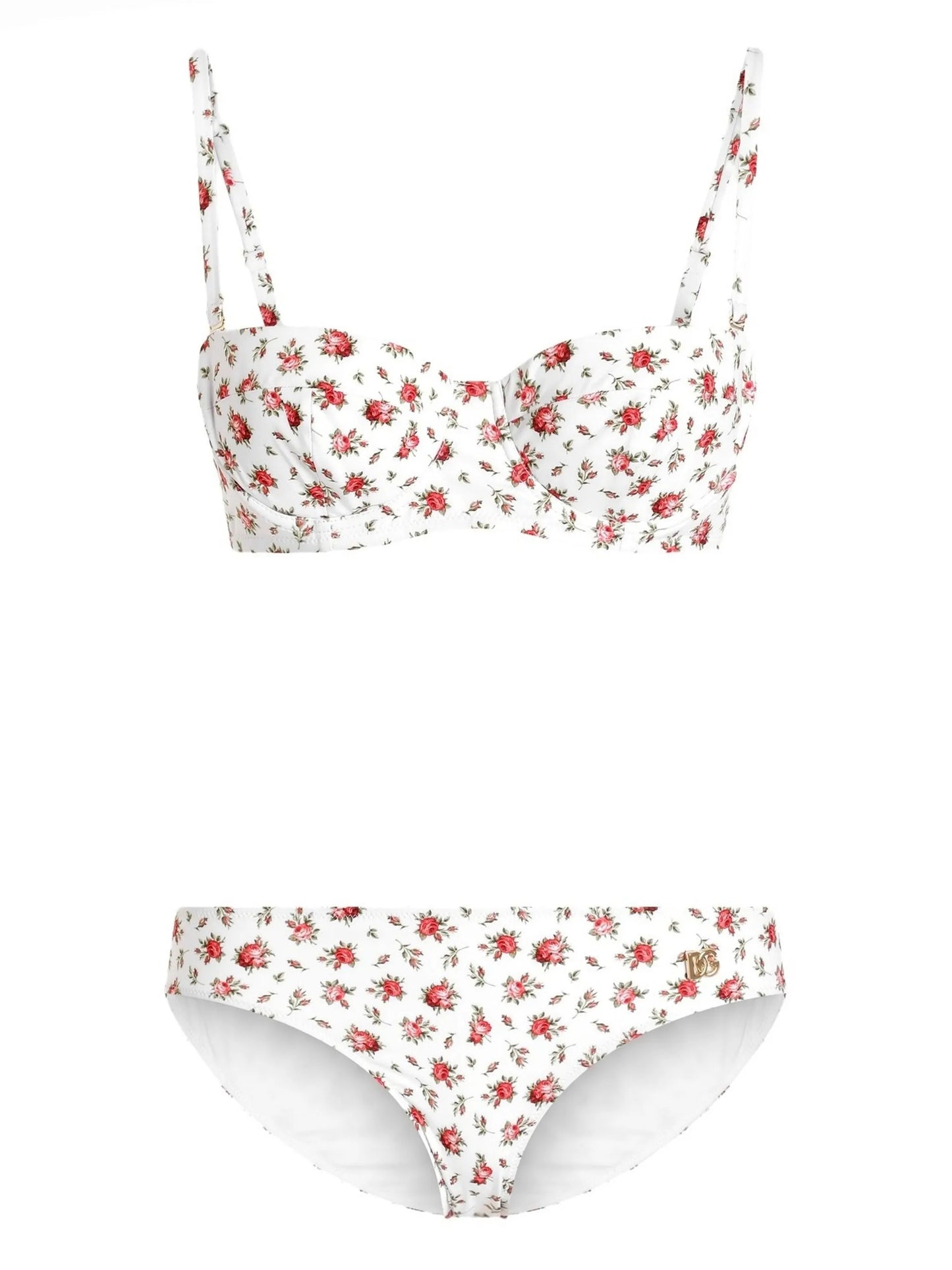 Bikini con stampa floreale bianco