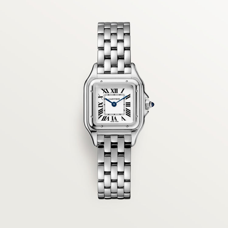 Panthère watch, small model, silver-colored