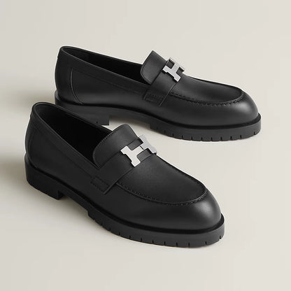 Faubourg black leather loafers