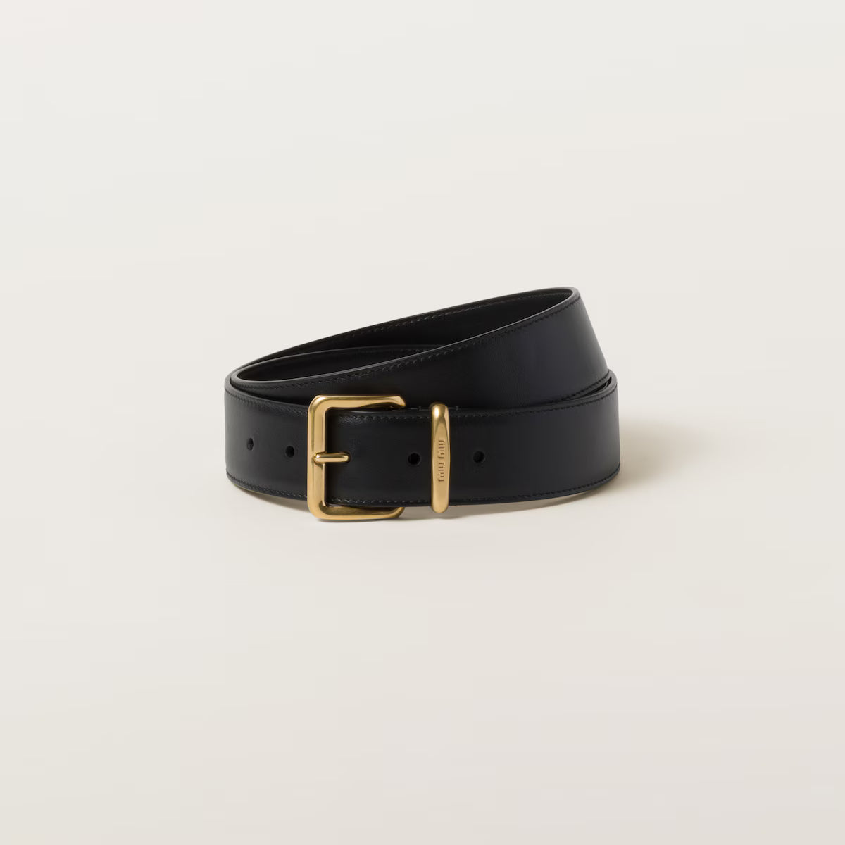 Black leather belt 3.5cm