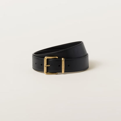 Black leather belt 3.5cm
