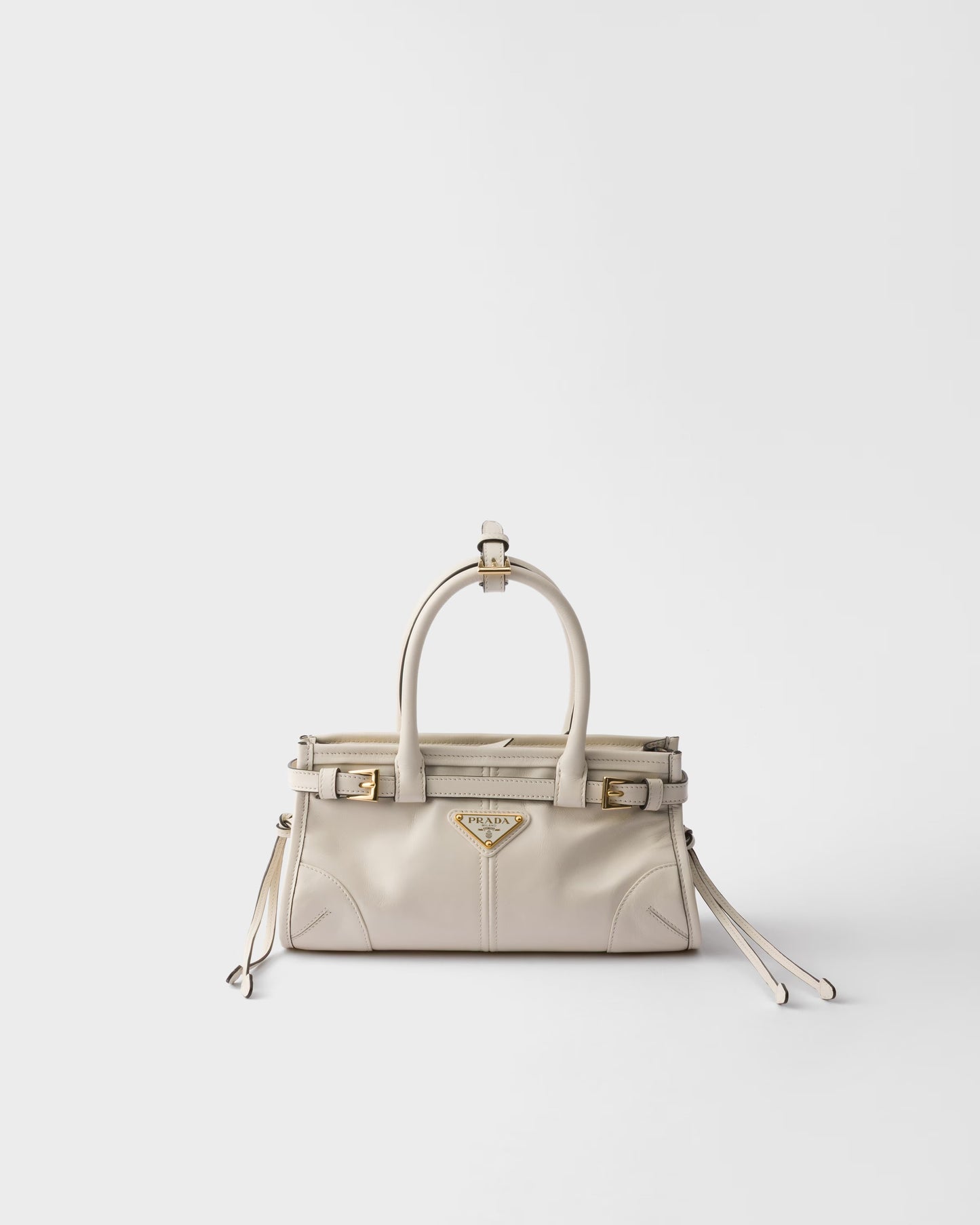 Bonnie mittelgroße Handtasche aus weißem Leder
