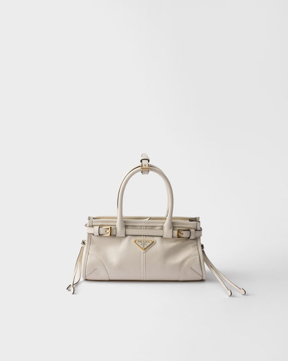 Bonnie mittelgroße Handtasche aus weißem Leder
