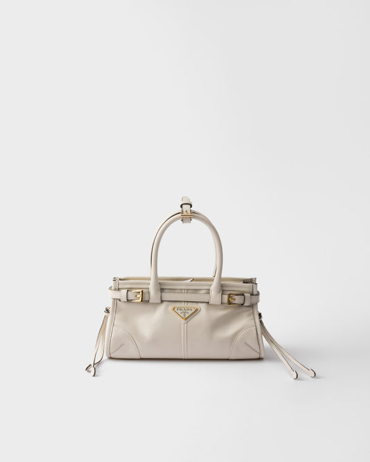 Borsa a mano Bonnie medium in pelle bianco