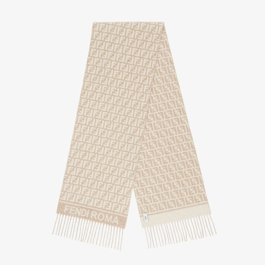Sciarpa in lana e cashmere beige donna