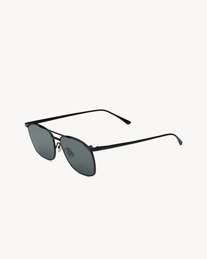 Men's square sunglasses with black metal frame