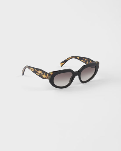 Oval sunglasses with logo and anthracite lenses