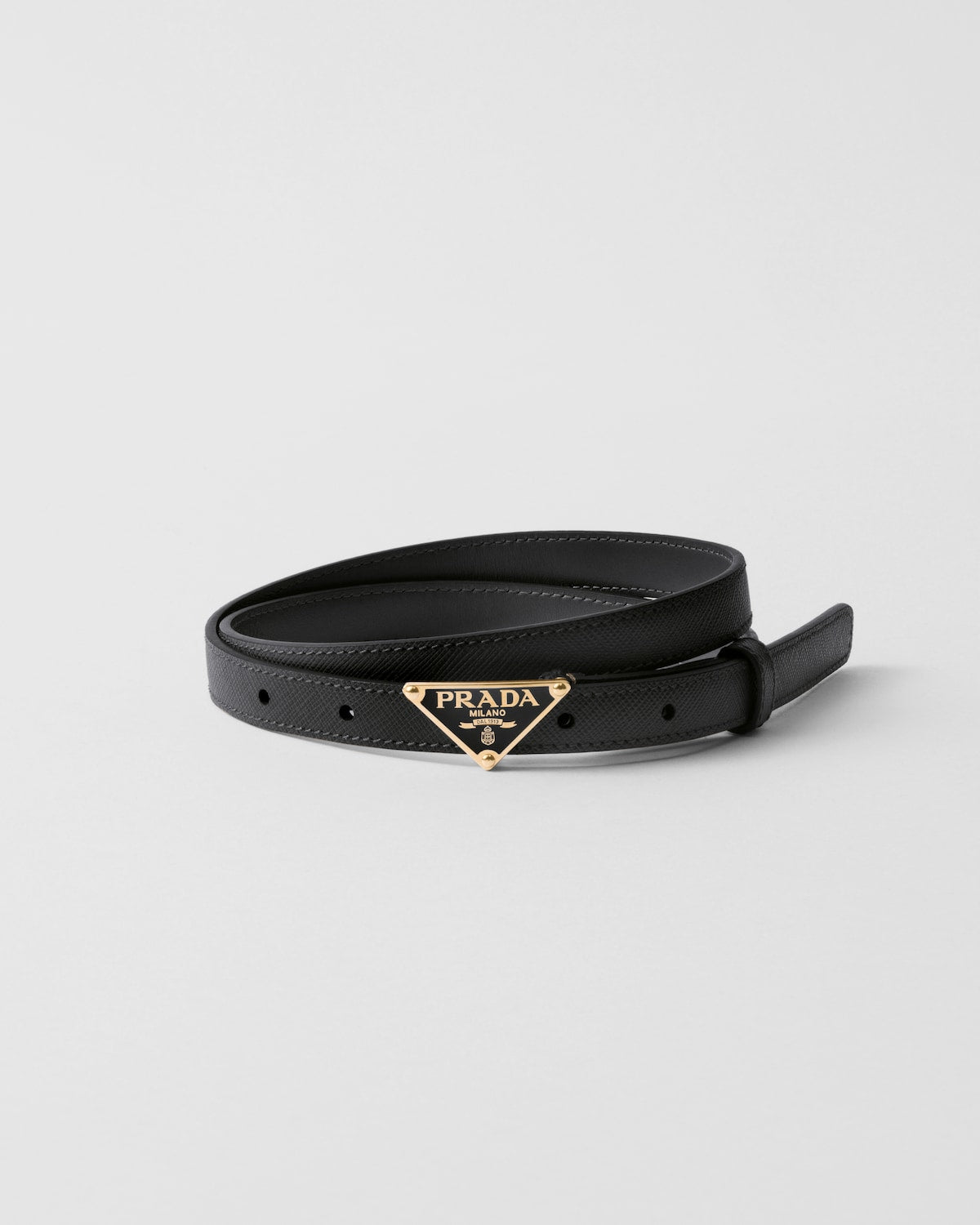Black Saffiano Leather Belt