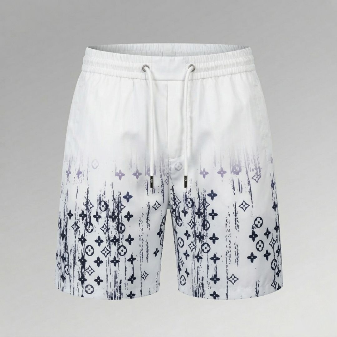 White Watercolor Monogram Swimsuit