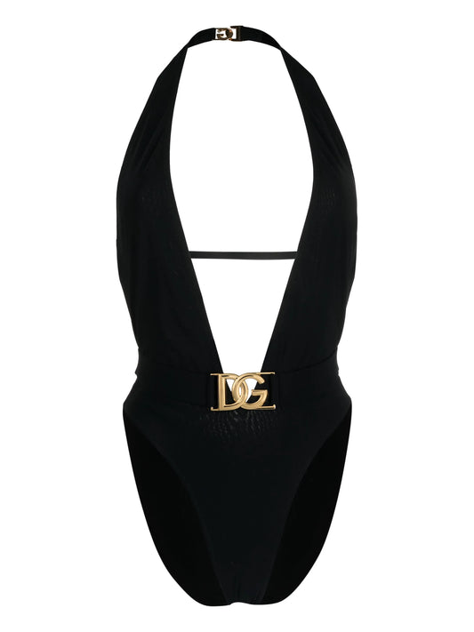 Costume intero con logo e placca nero