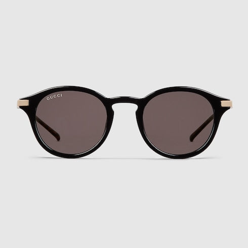 Men's black round sunglasses