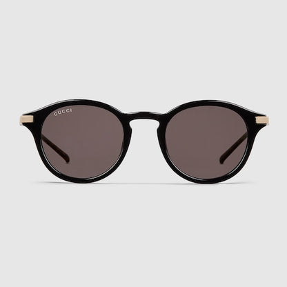 Men's black round sunglasses