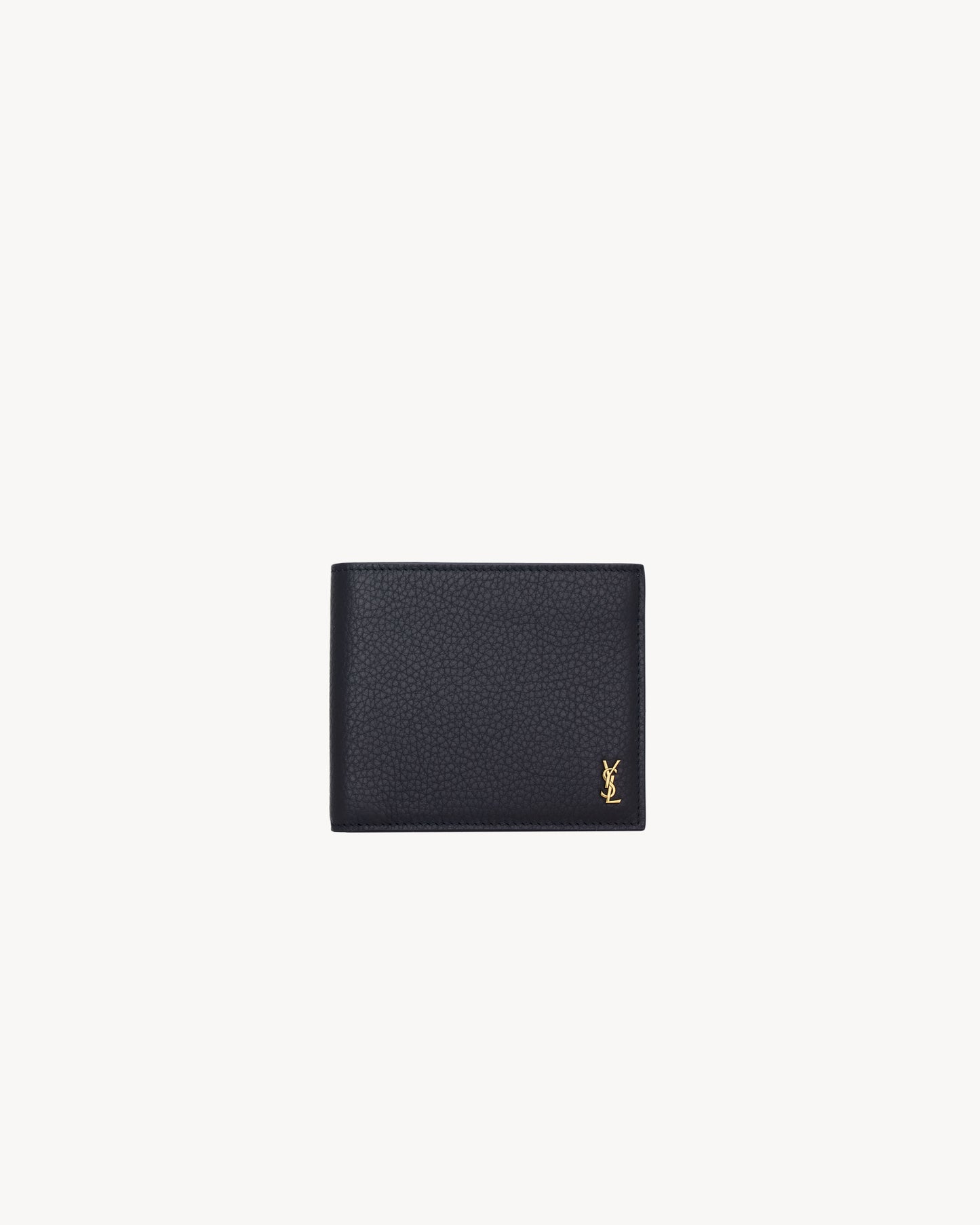 East/West TINY CASSANDRE wallet in dark blue grained leather
