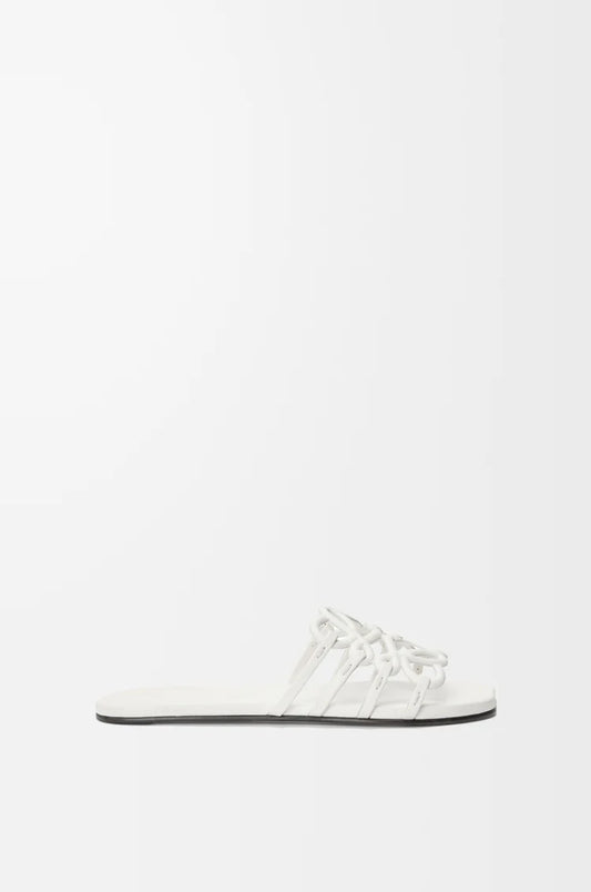 Slide Anagram Petal in morbida pelle Bianco