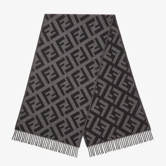 Sciarpa in cashmere FF grigio e nero uomo