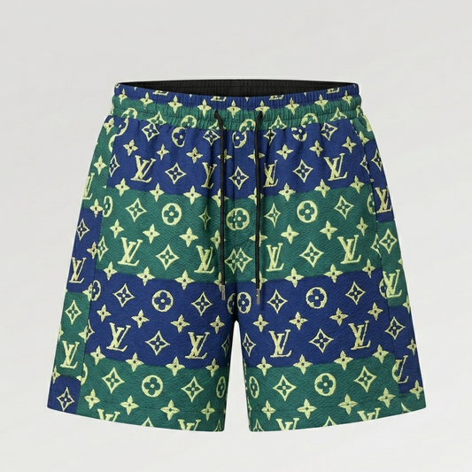 Costume da Bagno Wavy Monogram Blu/Verde