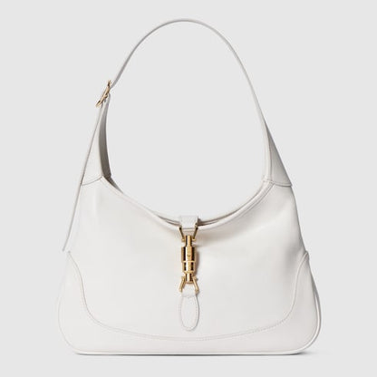 Borsa a spalla GG Jackie 1961 misura media in pelle bianca