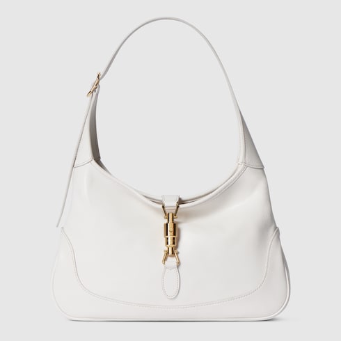 Gucci Jackie 1961 Schultertasche, mittelgroß, aus weißem Leder