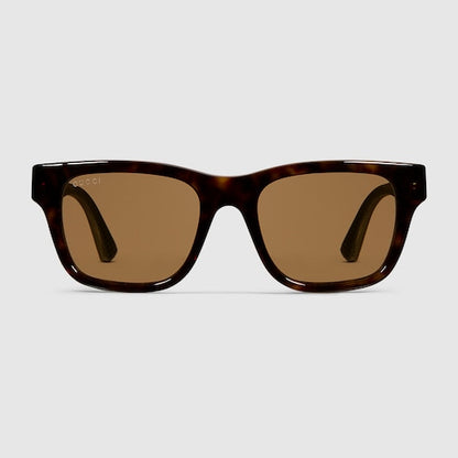 Men's square sunglasses with brown lenses