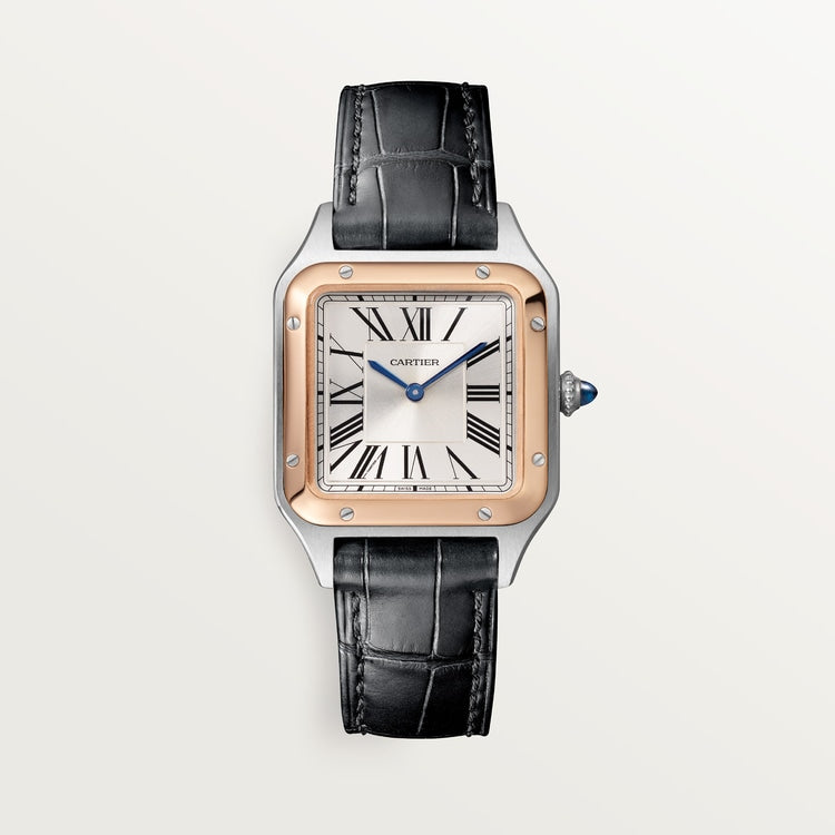 Santos-Dumont Uhr mit schwarzem Armband