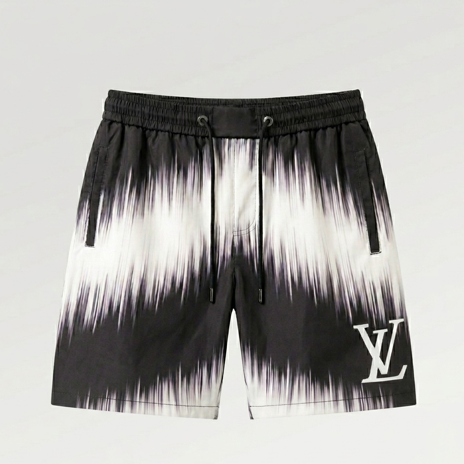 White/Black Wave Effect Monogram Swimsuit