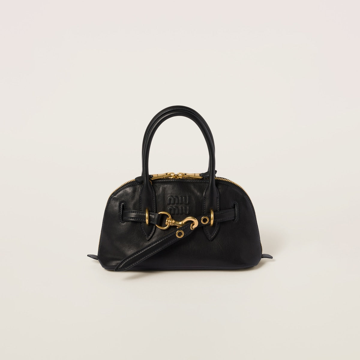 Aventure small black nappa leather bag