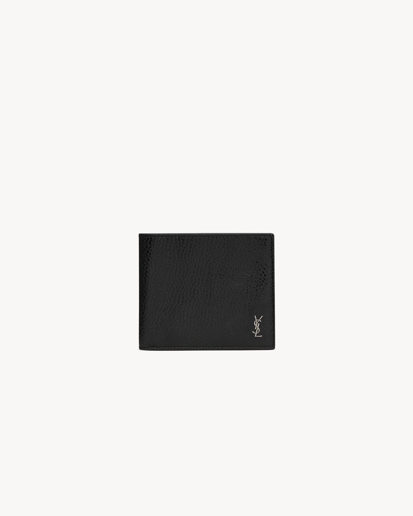 TINY CASSANDRE EAST/WEST Wallet in black grained leather